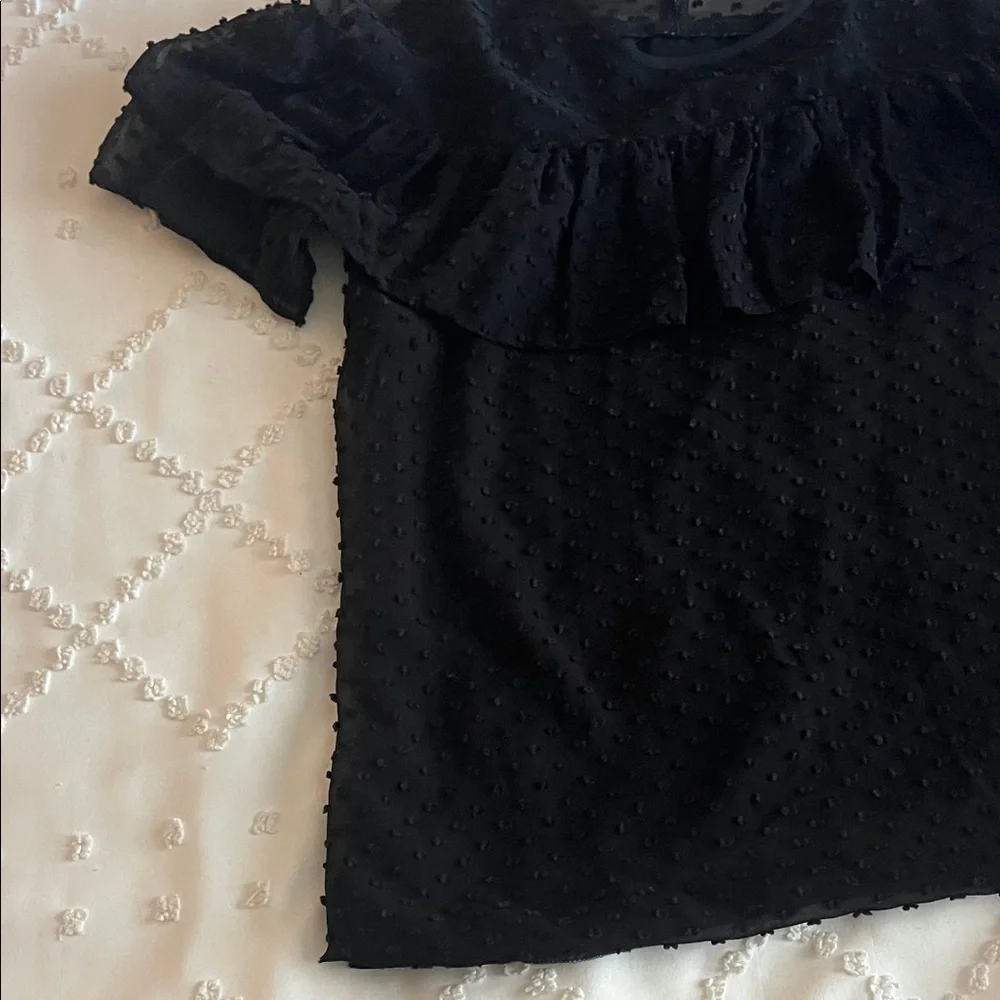 J. Crew Black Sheer Blouse